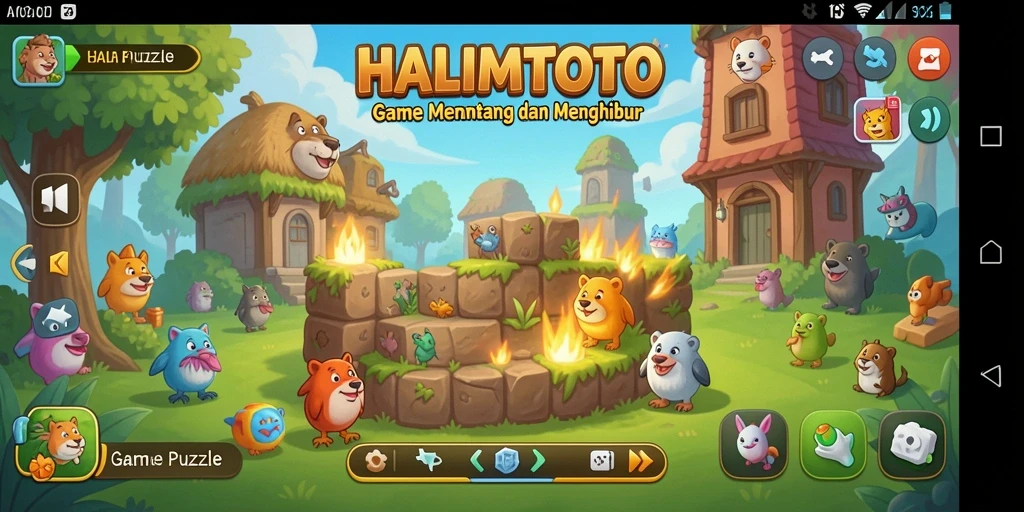 Tampilan gameplay HALIMTOTO yang menarik dengan variasi teka-teki.