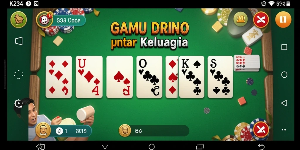 Screenshot gameplay K234 yang menampilkan aksi seru di meja domino.