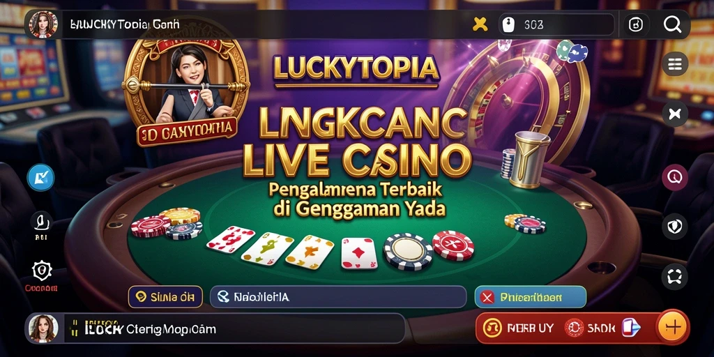 Tampilan gameplay LUCKYTOPIA yang menarik dan menegangkan di Live Casino.