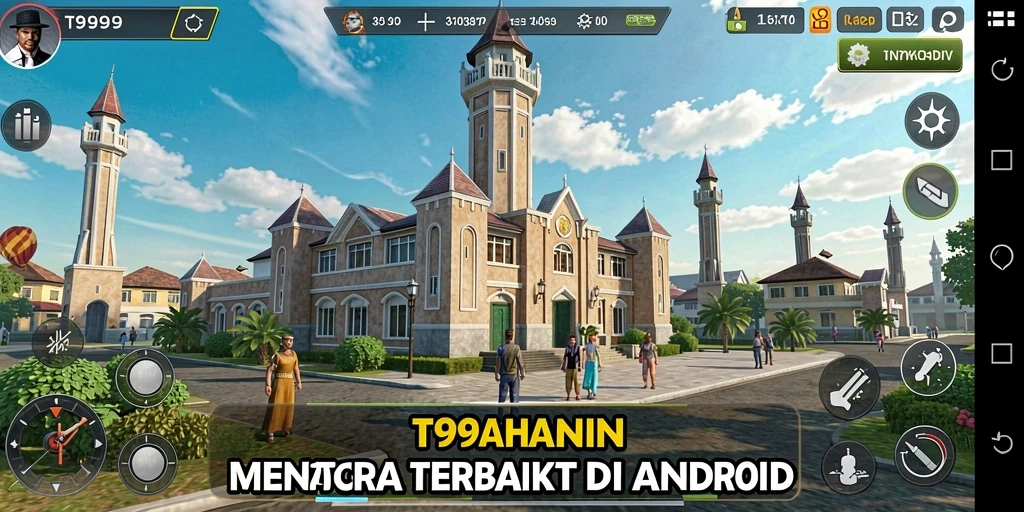 Screenshot T9999 menampilkan aksi intens gameplay Tower Defense.