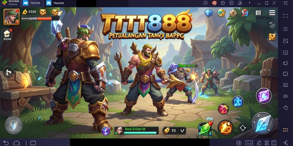 Screenshot gameplay TTT888 dengan grafis menakjubkan dan pertempuran seru.